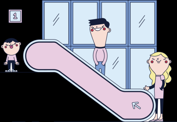 日本动漫电梯场景插画,动漫电梯素材 