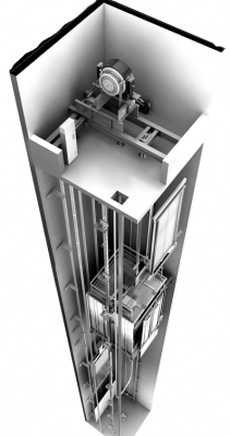 电梯垂直滑动门图片 电梯垂直掉梯安装
