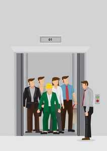 拥挤的电梯里面图片_拥挤的人群图片卡通